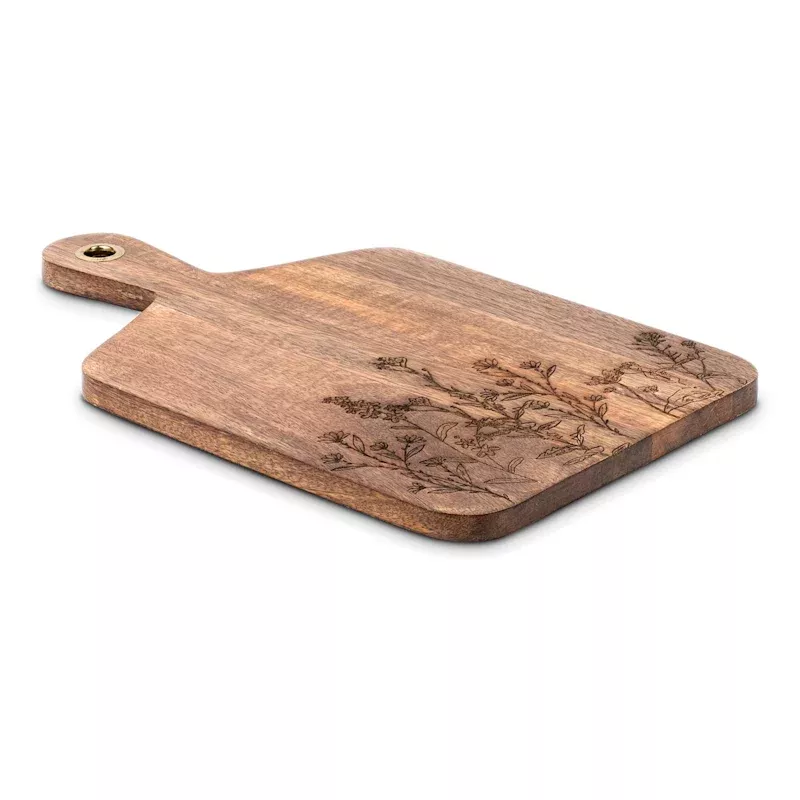 Leaf Etched Wooden Serving Board