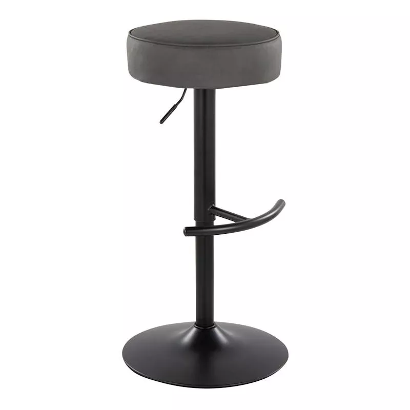 Lennox Adjustable Swivel Barstool, Dark Grey