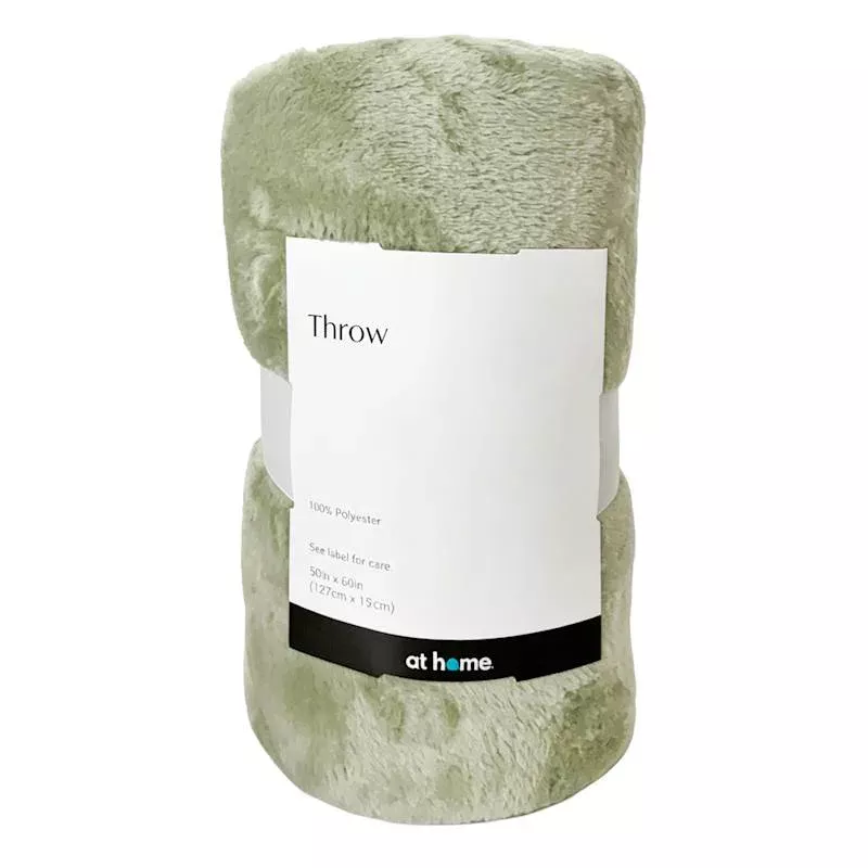 Light Green Microfiber Plush Throw Blanket, 50x60