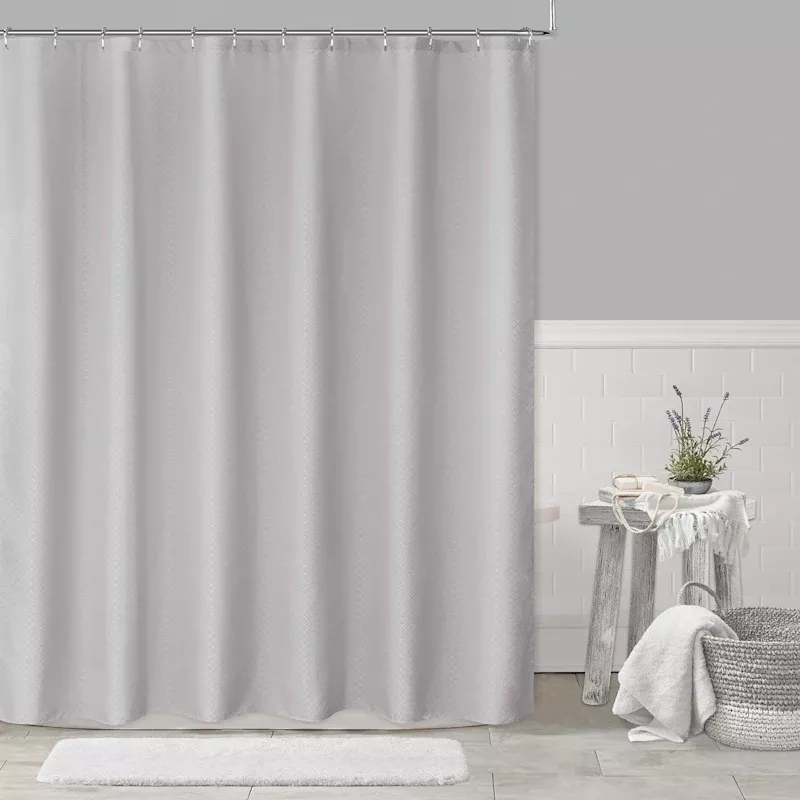 Light Grey Diamond Shower Curtain, 72"