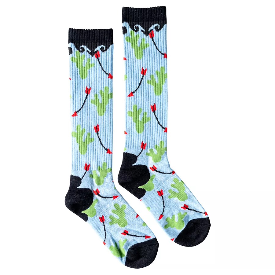 Lucky Chuck Women's Cowboy Compass Performance Boot Socks - Blue - One Size Fits Most