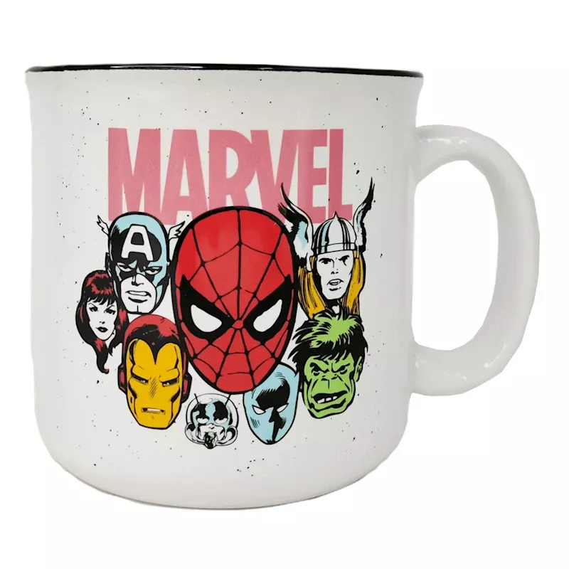 Marvel Comics Retro Character Faces Ceramic Mug, 20oz