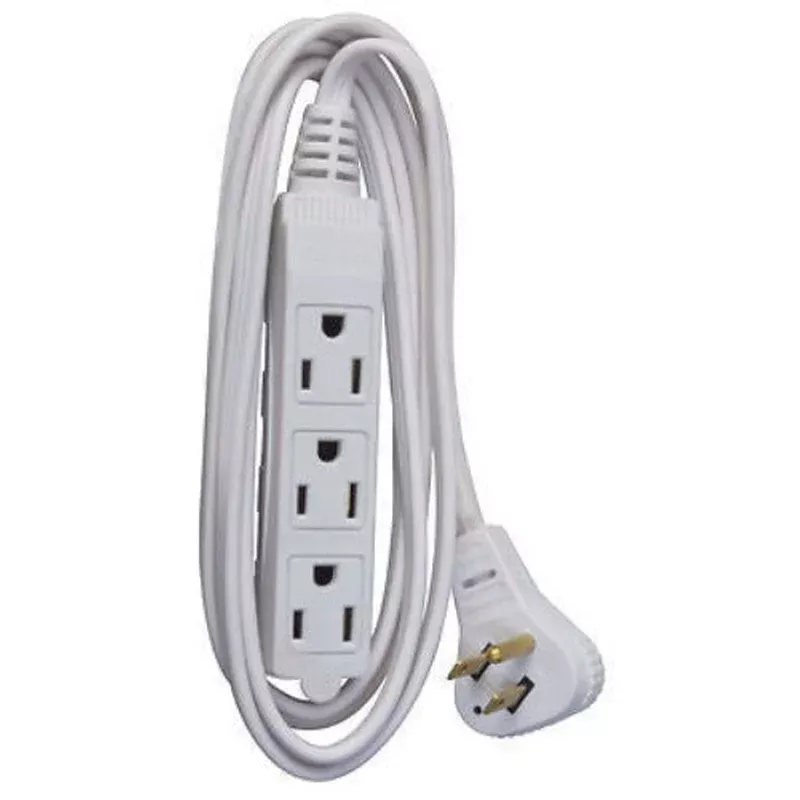 Master Electrician 03517ME 6′ Foot 16/3 SPT-2 White Vinyl Low Profile Cube Tap Extension Cord – Quantity of 4