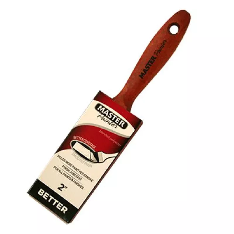 Master Painter 40420TV 2″ Inch Better Flat Paint Brush With Wood Handle – Quantity of 4