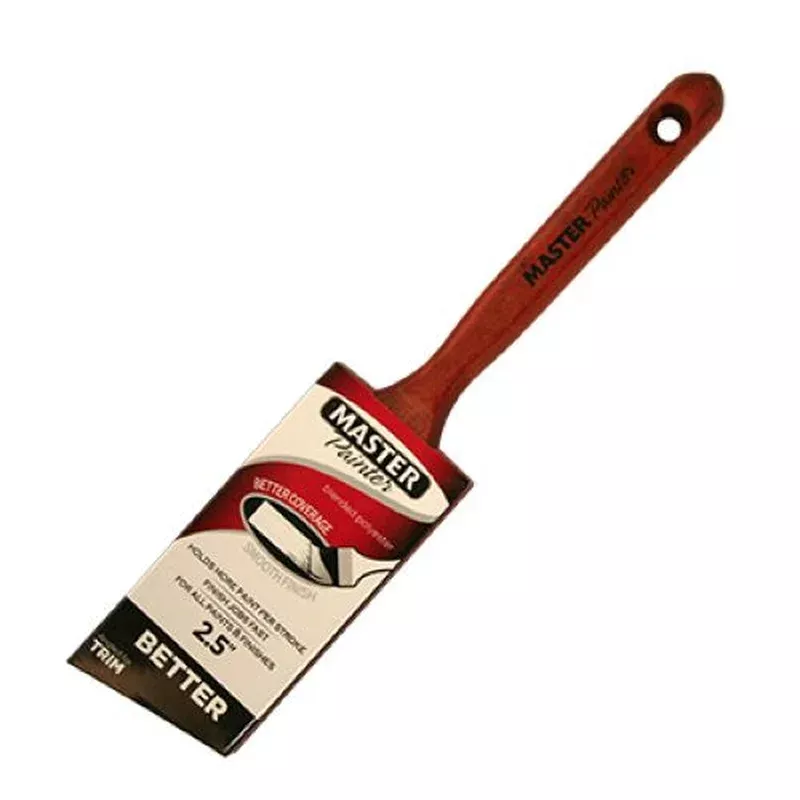 Master Painter 40525TVA 2.5″ Inch Better Angle Sash Paint Brush With Wood Handle – Quantity of 4