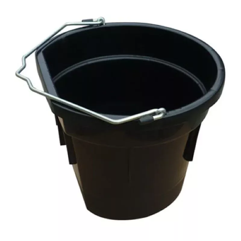 Master Rancher MR20QP/FSB-BLK 20-Quart Black Flat Back Sided Utility Bucket Pail – Quantity of 1