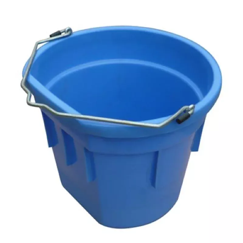 Master Rancher MR20QP/FSB-SKYBLU 20-Quart Sky Blue Flat Back Sided Utility Bucket Pail – Quantity of 8