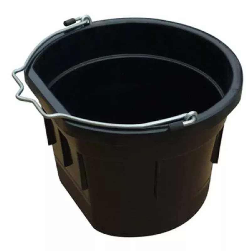 Master Rancher MR8QP/FSB-BLK 8-Quart Black Poly Resin Farm & Ranch Flat Sided Utility Bucket Pail – Quantity of 1