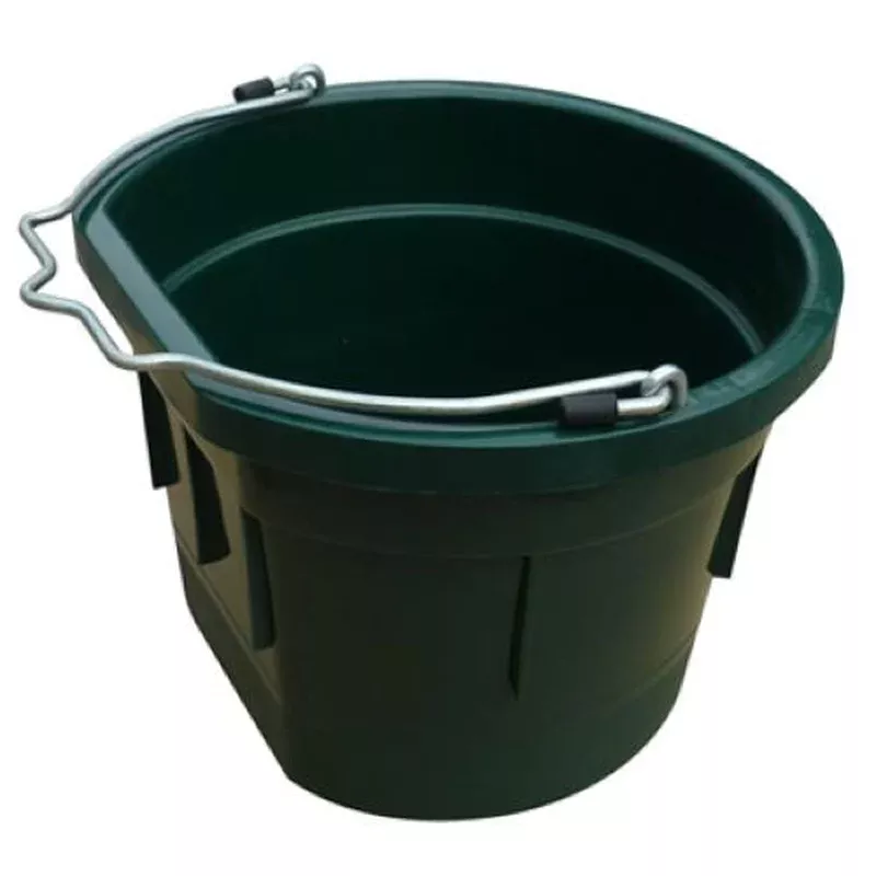 Master Rancher MR8QP/FSB-DRKGRN 8-Quart Dark Green Poly Resin Farm & Ranch Flat Sided Utility Bucket Pail – Quantity of 1