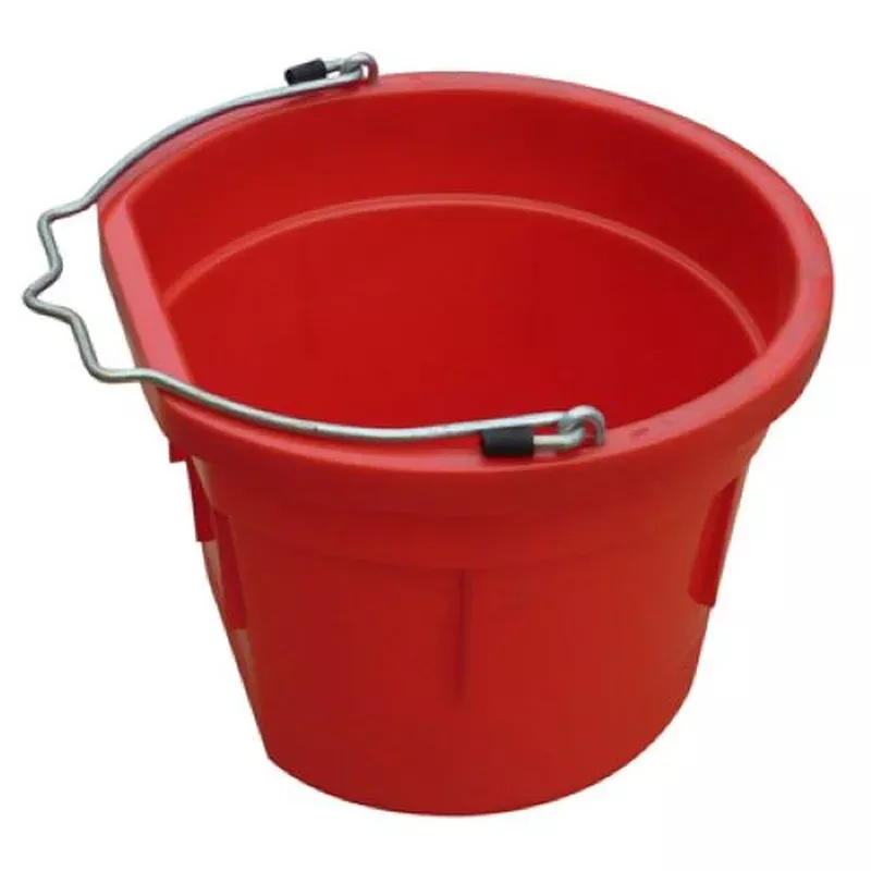 Master Rancher MR8QP/FSB-RED 8-Quart Dark Red Poly Resin Farm & Ranch Flat Sided Utility Bucket Pail – Quantity of 1