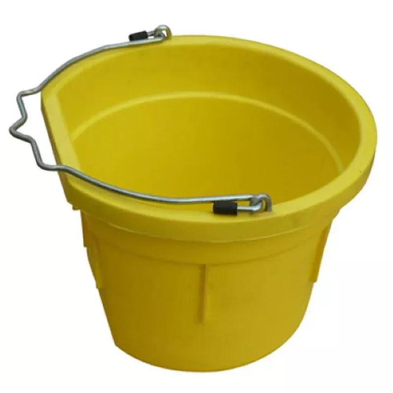 Master Rancher MR8QP/FSB-YEL 8-Quart Yellow Poly Resin Farm & Ranch Flat Sided Utility Bucket Pail – Quantity of 2