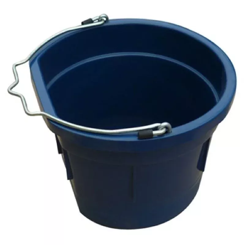 Master Rancher MR8QTP/FSB-DRKBLUE 8-Quart Dark Blue Poly Resin Farm & Ranch Flat Sided Utility Bucket Pail – Quantity of 2