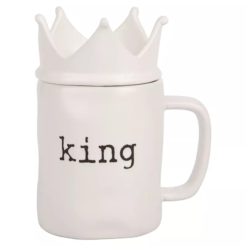 Matte Black & White King Mug, 21oz