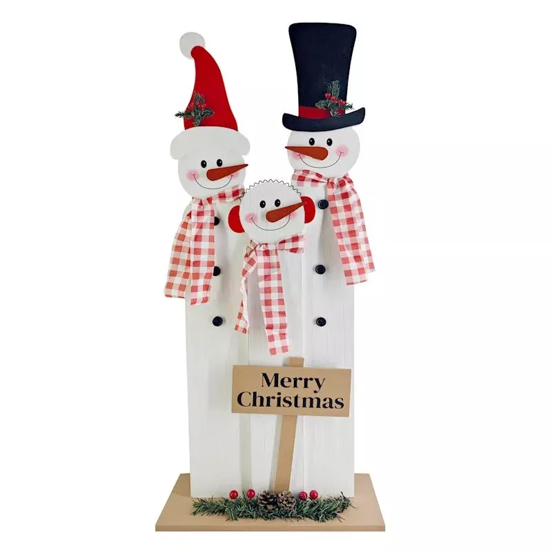 Merry Christmas Snowman Family Decor, 34"