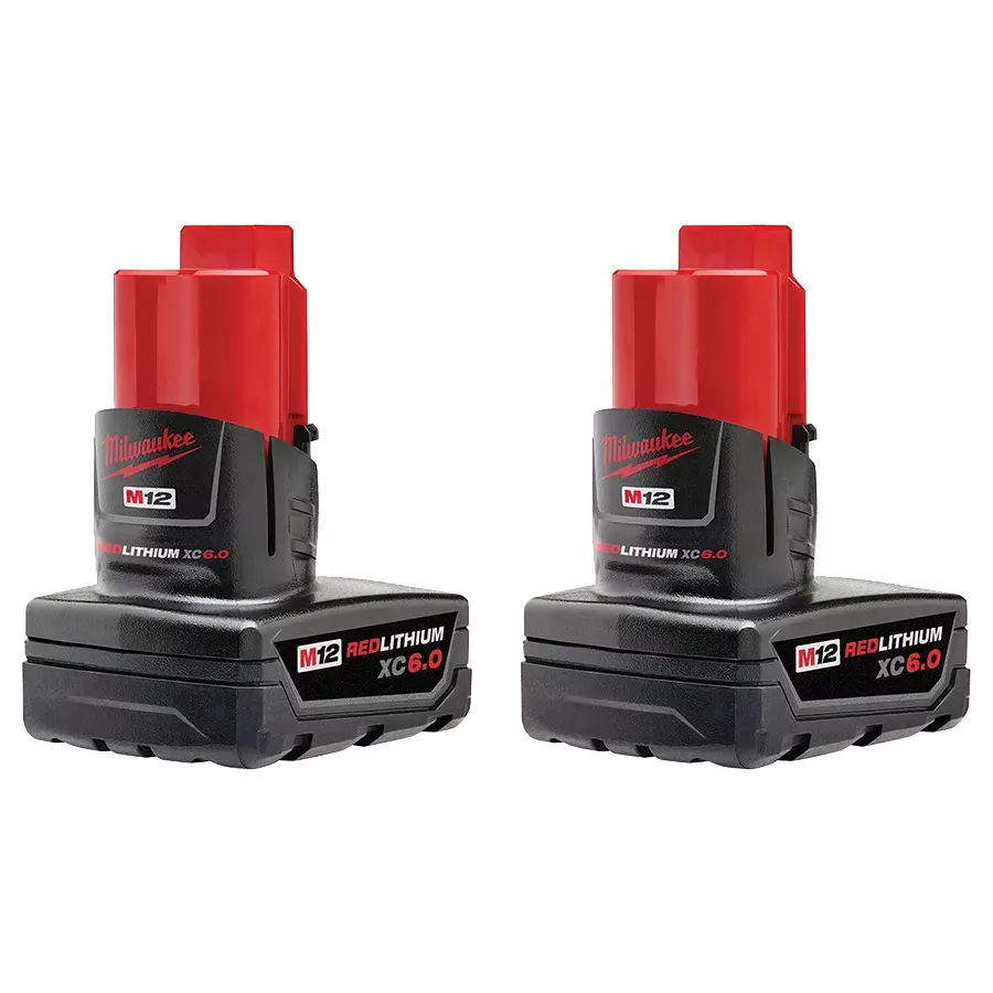 Milwaukee M12 12V Lithium-Ion XC Extended Capacity Battery Pack 6.0Ah (2-Pack)