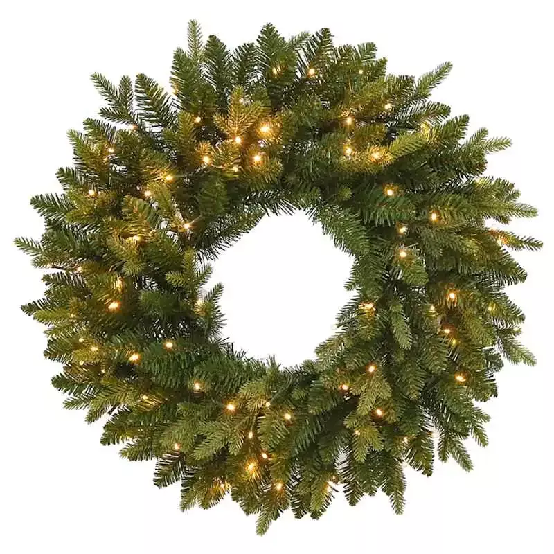 Mixed Pre-Lit Wreath, 24"
