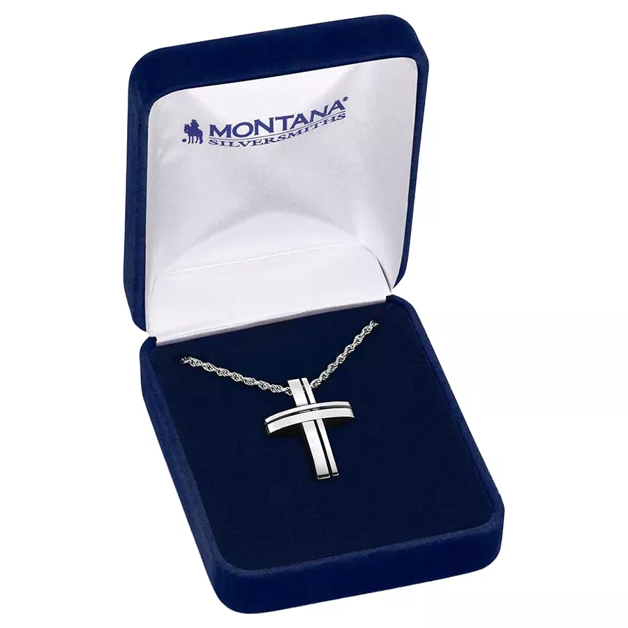Montana Silversmiths Men's Divine Path Cross Chain - Silver