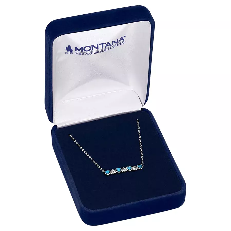 Montana Silversmiths Women's Alternating Hearts Necklace - Silver