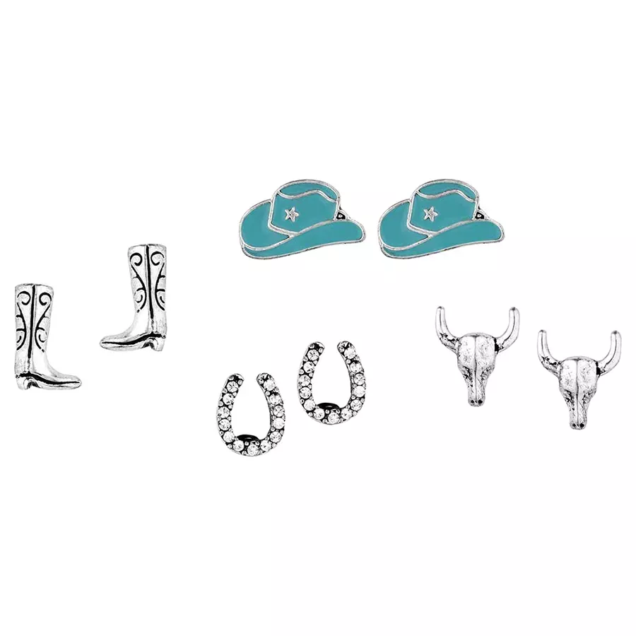 Montana Silversmiths Women's Boot Scootin Post Earring Set - Turquoise