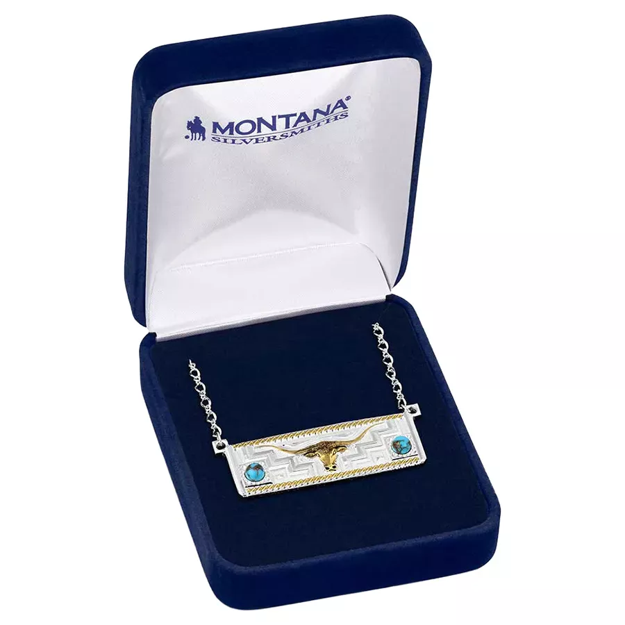 Montana Silversmiths Women's Longhorn Trails Necklace - Silver/Gold
