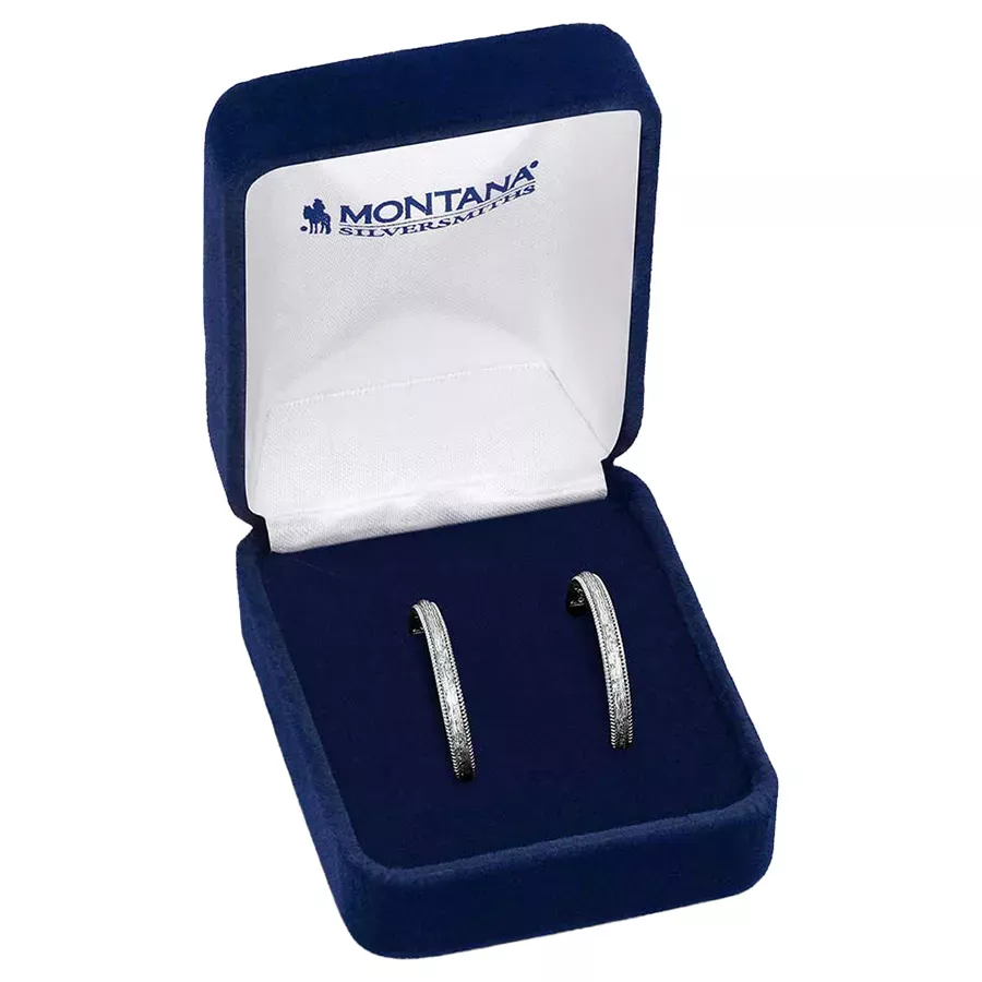 Montana Silversmiths Women's Rustic Serenity Hoop Earrings - Silver