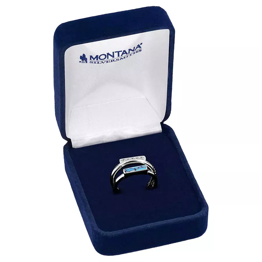 Montana Silversmiths Women's Triple Threat Stacked Ring Set - Silver/Turquoise