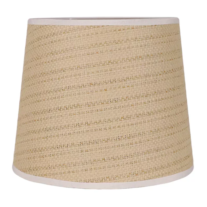 Natural Grasscloth Tapered Drum Table Lamp Shade, 9"