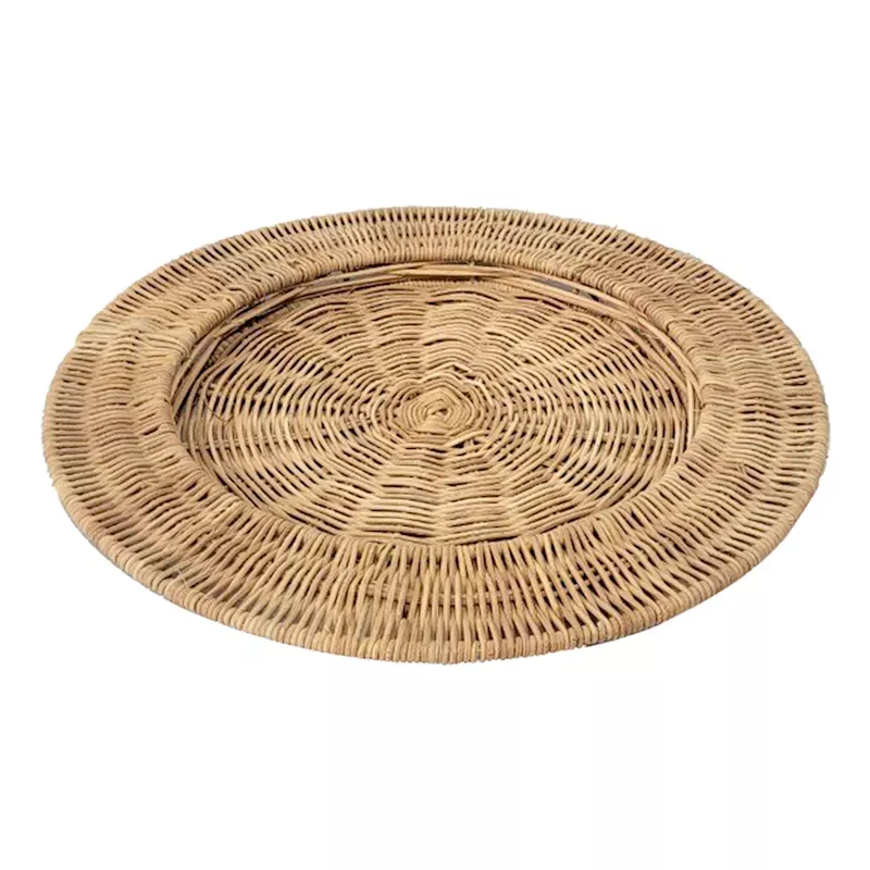 Natural Rattan Charger Plate, 13.8"