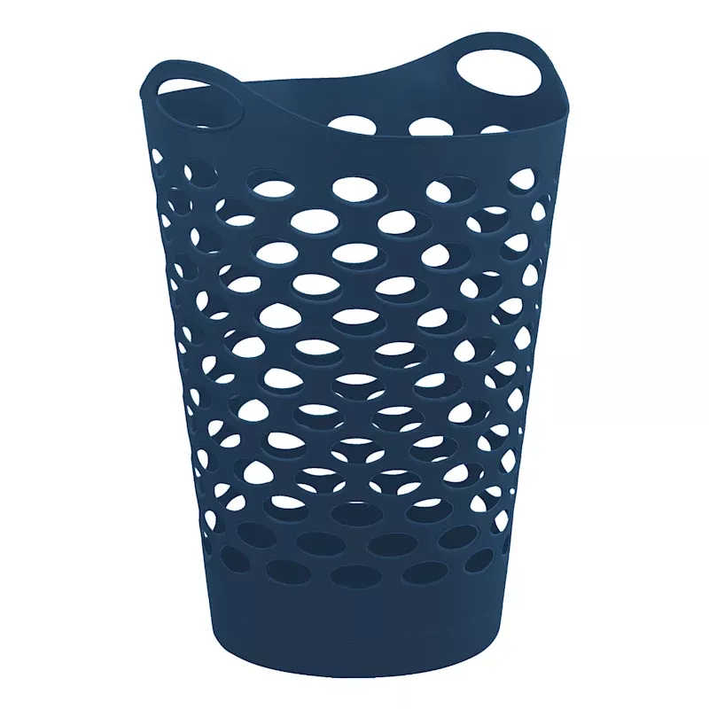 Navy Blue Flexible Laundry Hamper, 60L