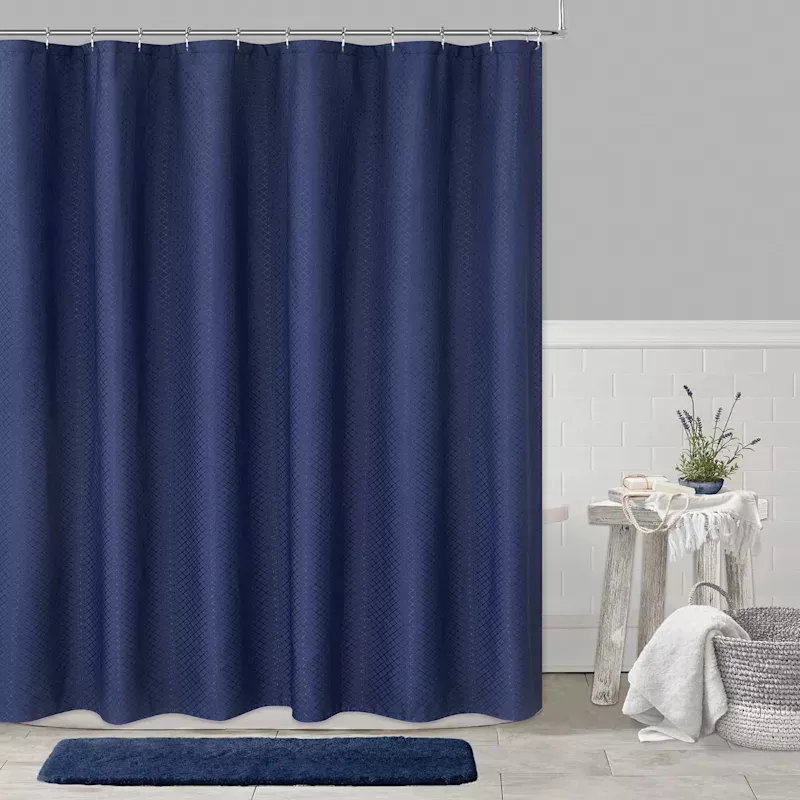 Navy Diamond Shower Curtain, 72"