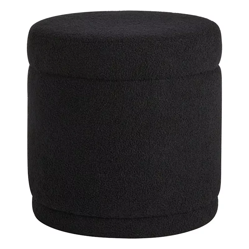 Neo Round Storage Ottoman, Black
