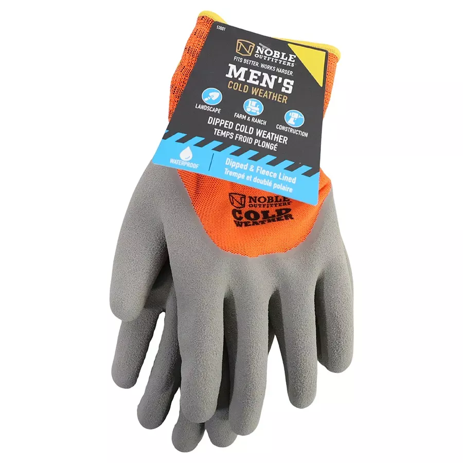 Noble Outfitters Men's Cold Weather Dipped Gloves - Orange