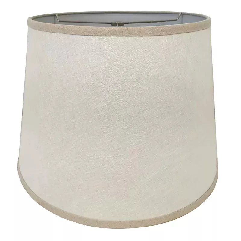 Off-White with Tan Tapered Drum Table Lamp Shade, 12"