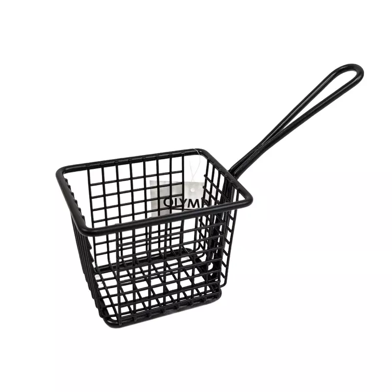 Olympia Serving Chip Rectangle Basket Black 10 x 8 x 8cm