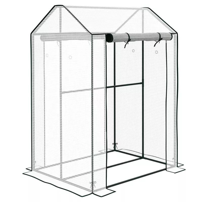 Outsunny Greenhouse With 2 Roll-up Doors And Vent Holes