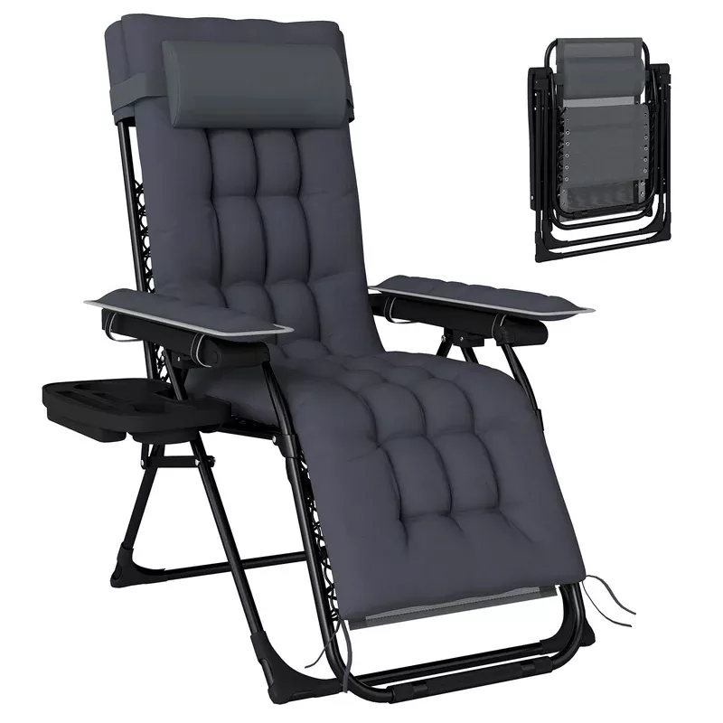 Outsunny Zero Gravity Chair Sun Lounger With Cup Holder Cushion