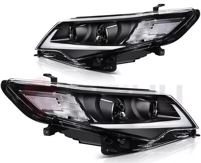 Pair Front Black LED Projector Headlight Assemblies For 2012-2014 Toyota Camry