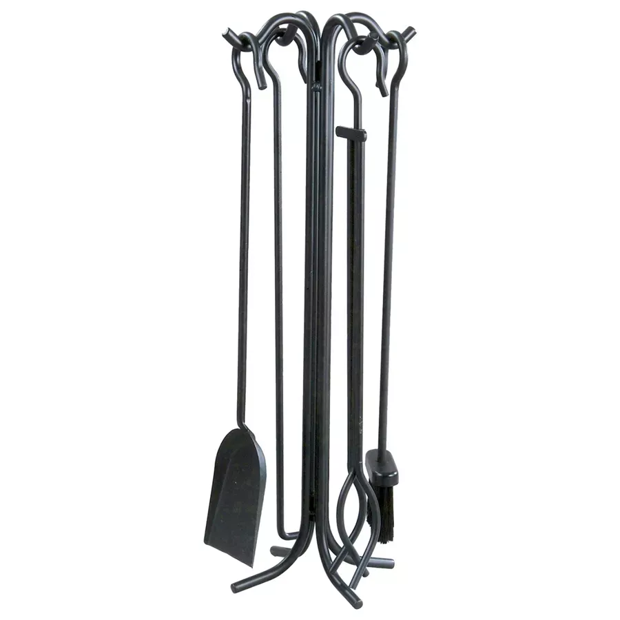 Panacea Wrought Iron Fireplace Tool Set - Black