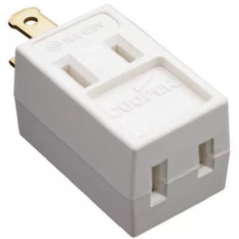 Pass & Seymour 4400WCC10 15A 125V White Polarized 3-Way Vinyl Cube Tap – Quantity of 20
