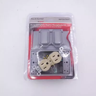 Pass & Seymour Legrand Weatherproof Metal Complete DuplexReceptacle Kit WPOUTKIT