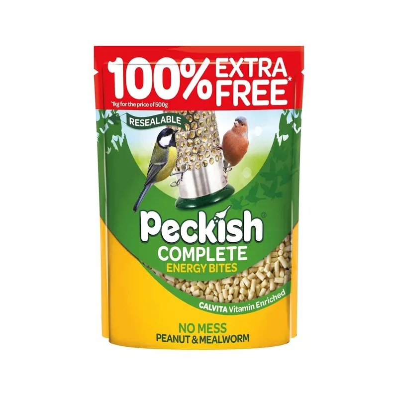 Peckish Complete Energy Bites 1kg Suet Pellets With Peanuts & Mealworms