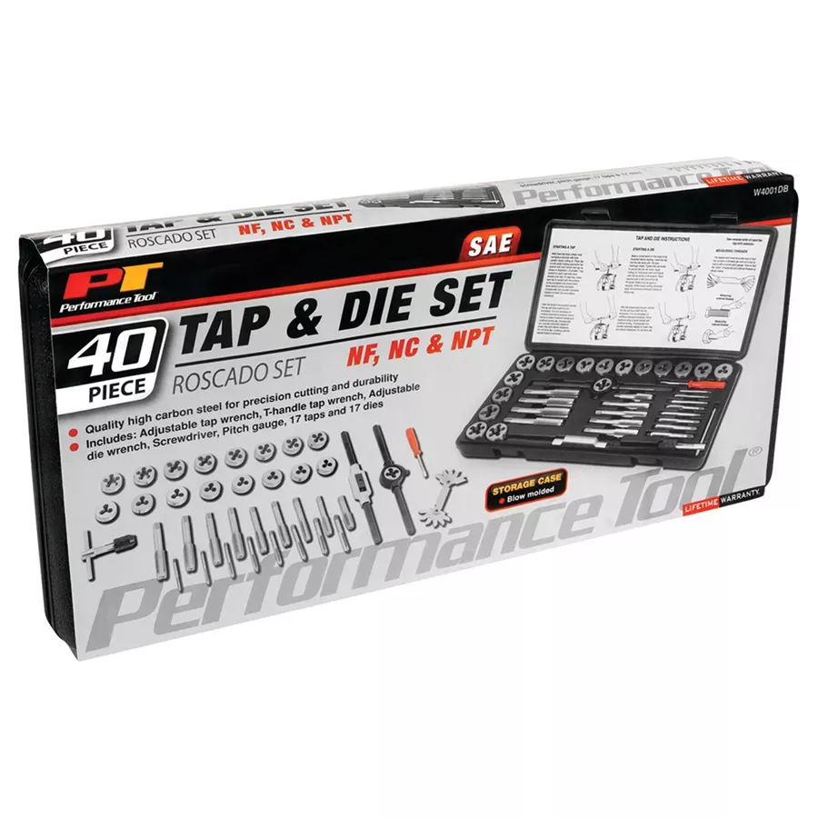 Performance Tool SAE Tap and Die Set - 40 pcs