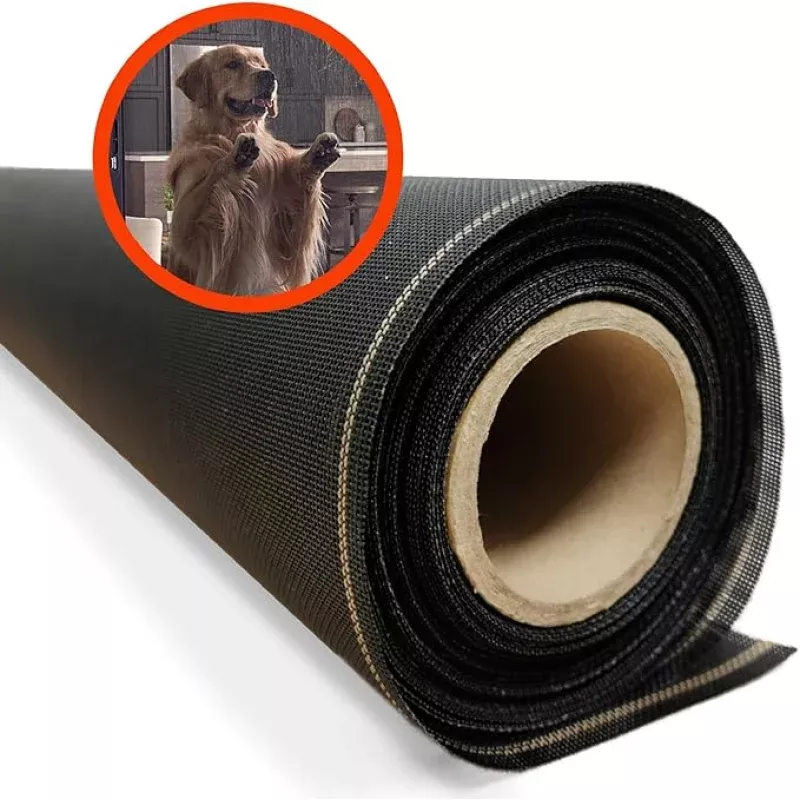 Pet & Weather Resistant Insect Screen – 17/14 Super Screen (84 in x 25 ft) – Mesh Screen for Patio Porch Pool Cage & Lanai – Replacement Screen Roll, Black – Dog & Cat Proof Screens for Windows