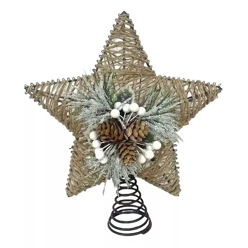 Pinecone & Twine Star Tree Topper, 11"