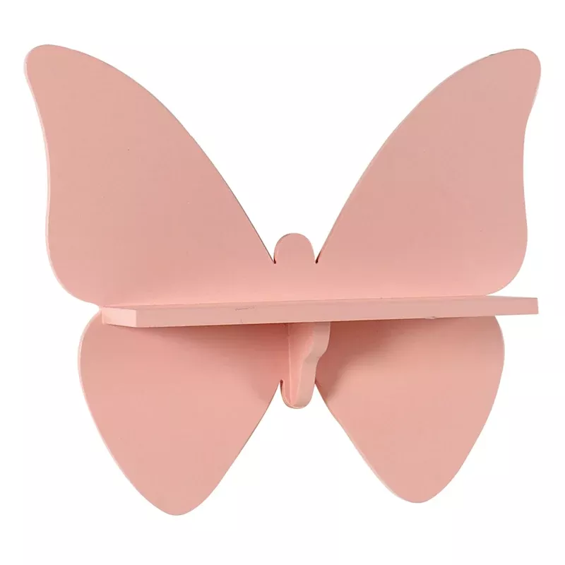 Pink Butterfly Wall Shelf, 15x13.5