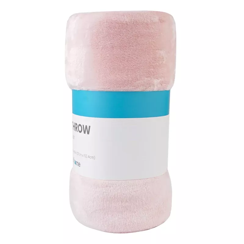 Pink Microfiber Plush Throw Blanket, 50x60