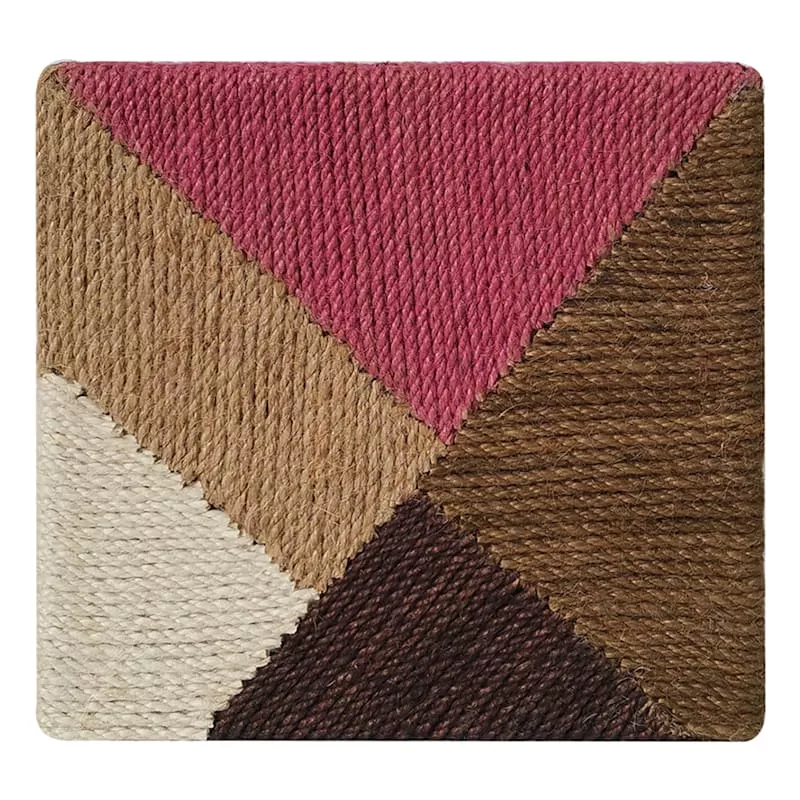 Pink Woven Colorblock Art, 8.2"
