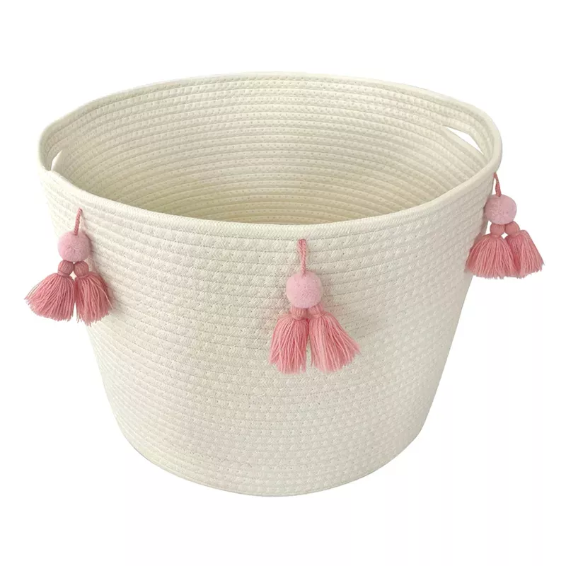 Poly Rope Tassel Storage Basket, Large