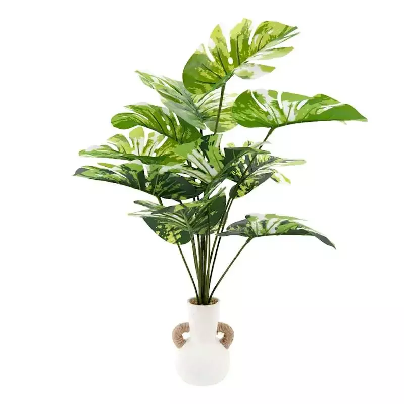 Potted Faux Turtle Leaf Floor Greenery, 24.5"