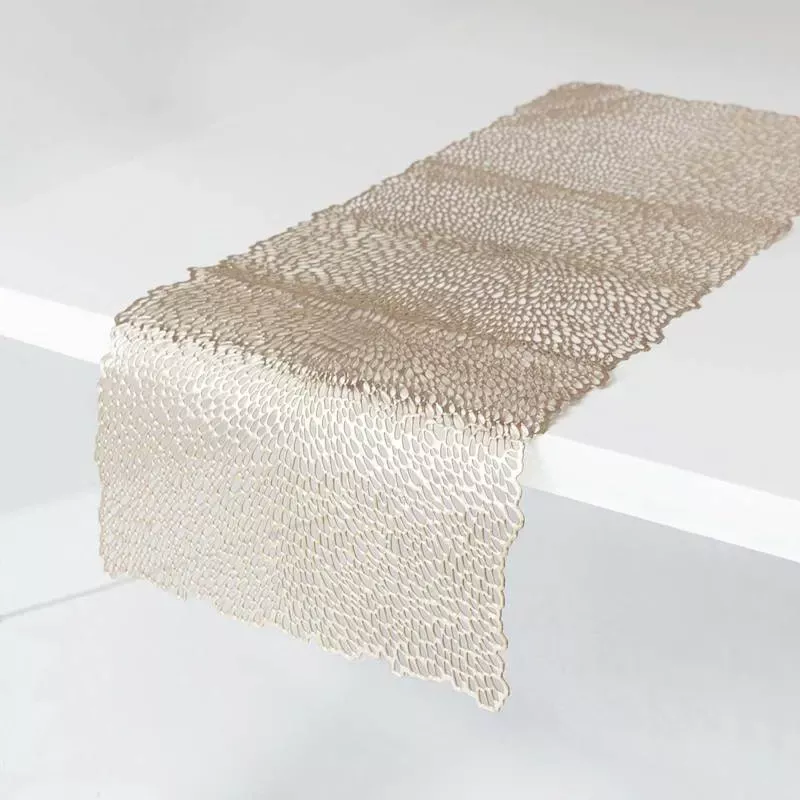 Prosecco Bloom Pressed Vinyl Centerpiece Table Runner, 14x37